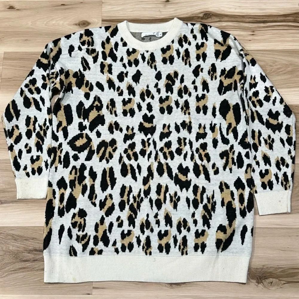 MinkPink Oversized Leopard Print Sweater Women’s Medium